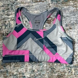 Nike Women's Pro Sports Bra - Pink and Gray